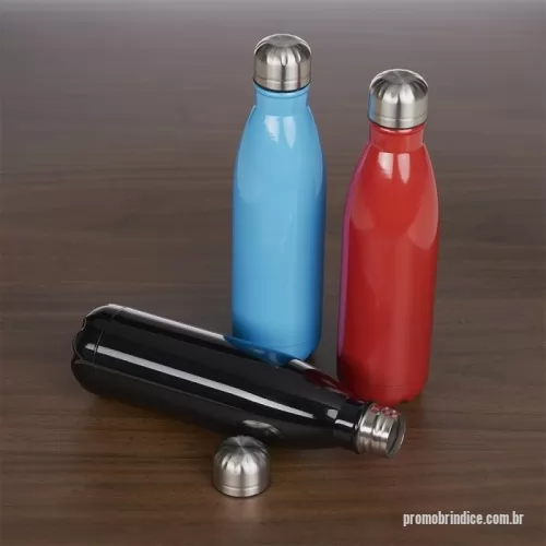 Garrafa personalizada - Garrafa 750ml em inox com tampa rosqueável e pintura brilhante. Obs.: Não é um modelo térmico.