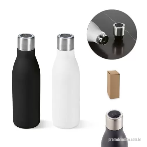 Garrafa personalizada - Garrafa Personalizada 94343 com sua logomarca. 20 anos ajudando a cotar Brindes Promocionais com várias empresas num único clique. Garrafa em aço inox 90% reciclado de parede dupla térmica, isolada a vácuo. Garrafa com sistema de auto-sanitização UV que inativa vírus e bactérias que estejam na sua garrafa, tornando a sua bebida mais segura. Capacidade até 500 mL. Preserva as bebGarrafa em aço inox 90% reciclado de parede dupla térmica, isolada a vácuo. Garrafa com sistema de auto-sanitização UV que inativa vírus e bactérias que estejam na sua garrafa, tornando a sua bebida mais segura. Capacidade até 500 mL. Preserva as bebGarrafa Personalizada, 179410, Lara Brindes. Clique e Cote no Portal PromoBríndice!