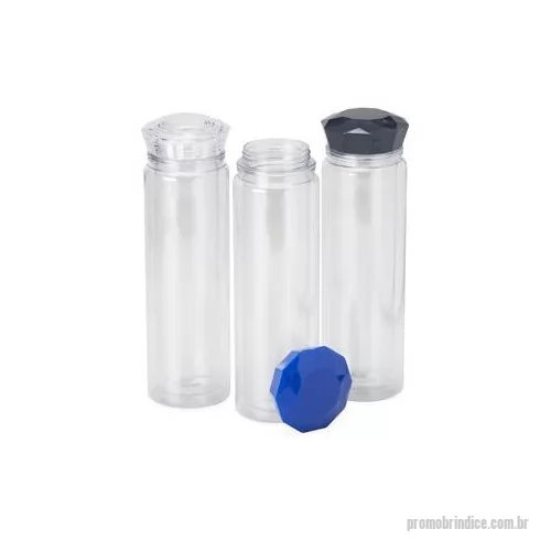 Garrafa personalizada - Garrafa 500ml em plástico com tampa rosqueável em formato de diamante.
