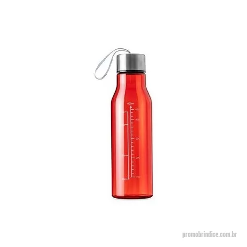 Garrafa personalizada - Garrafa plástica com capacidade máxima de 615ml e marcação de volume de 600ml. Possui tampa rosqueável em alumínio com alça de nylon para transporte. Altura : 23 cm Largura : 6,7 cm Circunferência : 21,1 cm Peso aproximado g : 90