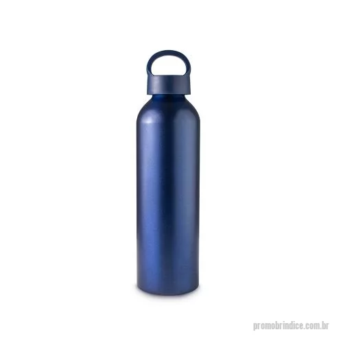 Garrafa personalizada - Garrafa em alumínio com capacidade máxima de 630ml. Acabamento fosco com brilho cintilante e revestimento plástico no bocal. Tampa rosqueável em plástico com alça fixa.