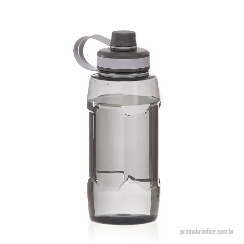 Garrafa personalizada - Garrafa plástica com capacidade 1.500ml. Alça de mão plástica, tampa rosqueável com anel de silicone para vedação e bico rosqueável para acesso rapido.