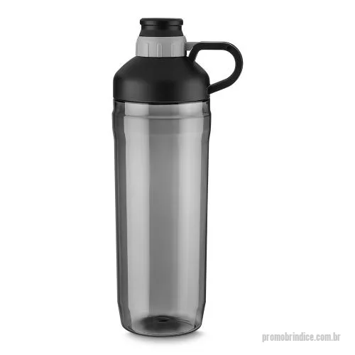 Garrafa personalizada - Garrafa plástica com capacidade de 1.500ml. Alça de mão plástica, tampa plástica com anel de silicone para vedação e bico rosqueável.