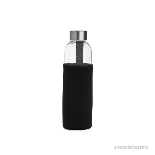 Garrafa personalizada - Garrafa de vidro borossilicato com capacidade de 650ml, acompanha capa de neoprene com alça para transporte. Tampa de alumínio.