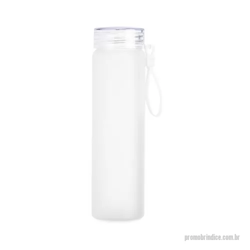 Garrafa personalizada - Garrafa de vidro jateado bicolor, capacidade de 470ml. Contém alça de silicone.