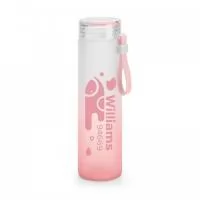 Squeeze em vidro borossilicato com tampa em PP e uma pega em silicone. Capacidade até 470 mL. Certificação EU Food Grade. Fornecido em caixa. ø60 x 210 mm