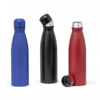 Garrafa de alumínio com capacidade de 600ml.