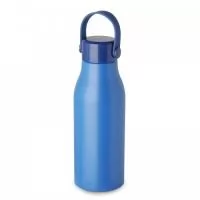 Garrafa de alumínio com capacidade de 700ml, tampa plástica com alça de silicone.