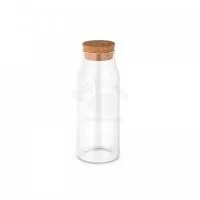 Garrafa de vidro borosilicato com tampa de cortiça. Capacidade até 1L. Ideal para divulgar sua empresa em eventos corporativos, brindes personalizados e campanhas.