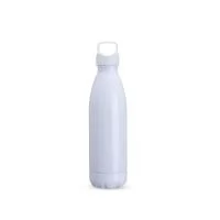 Garrafa feita em PVC com capacidade máxima de 680ml e tampa rosqueável em plástico ABS com alça fixa. Conta com fundo removível, que ajuda a evitar o contato com superfícies sujas.