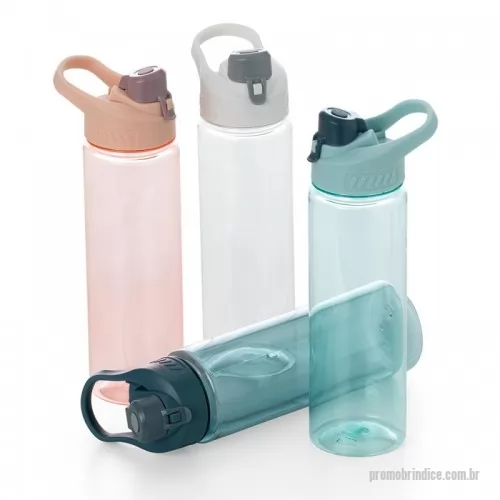 Garrafa Plástica personalizada - Garrafa plástica com capacidade até 700ml. Possui alça para transporte, tampa principal rosqueável e tampa de proteção plástica com trava para o bocal. A Garrafa Plástica 700ml é um produto fantástico para divulgar a sua Marca e Fidelizar o seu Cliente!