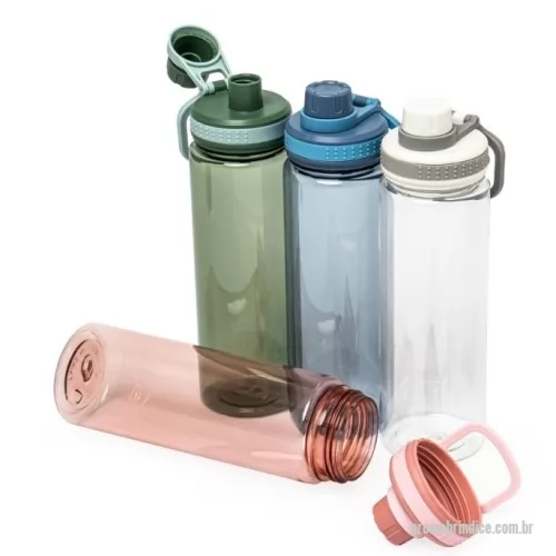 Garrafa Plástica personalizada - Garrafa plástica de 750ml com tampa rosqueável e bocal, tampa protetora e alça para facilitar o transporte.  Altura :  24,6 cm  Largura :  7,3 cm  Circunferência :  23 cm  Medidas aproximadas para gravação (CxL):  16 cm x 2,5 cm  Peso aproximado (g):  122