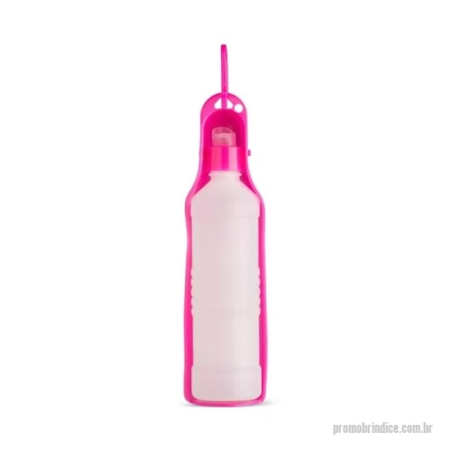Garrafa Retrátil para Pet personalizada - Garrafa bebedouro para pet feita em plástico com capacidade de 420ml. Tampa rosqueável com bico antivazamento, basta pressionar a garrafa para a vazão da água através da tigela. Acompanha gancho de transporte.