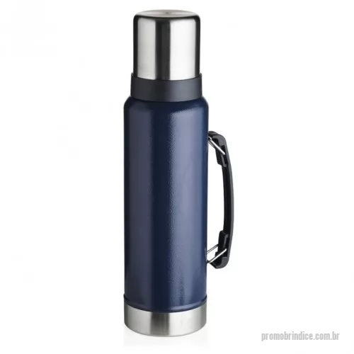Garrafa térmica personalizada - Garrafa térmica de inox livre de BPA com capacidade de 1,4 litro. Contém alça para transporte e pintura texturizada.