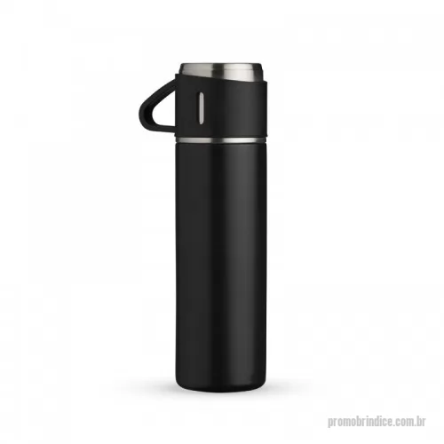 Garrafa térmica personalizada - Garrafa térmica 450ml em inox com tampa que pode ser utilizada como caneca, tampa interna em plástico resistente (basta um clique para abrir ou fechar), base com borracha antiderrapante.