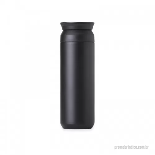 Garrafa térmica personalizada - Garrafa térmica feita em inox 304 com parede dupla, capacidade de 510ml. Tampa de abertura dupla.