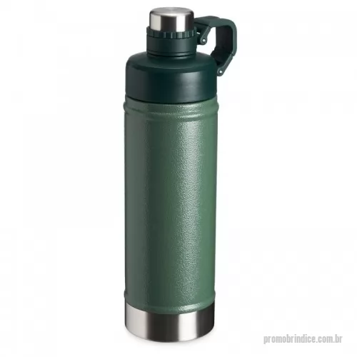 Garrafa térmica personalizada - Garrafa térmica de parede dupla em inox, capacidade de 700ml. Tampa principal com bocal e tampa protetora com alça de transporte acoplada.