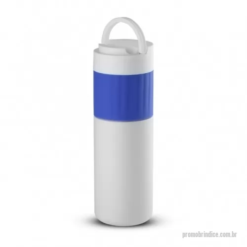 Garrafa térmica personalizada - Garrafa térmica de inox com capacidade de 500ml. Tampa com alça e suporte para celular. Detalhe emborrachado.