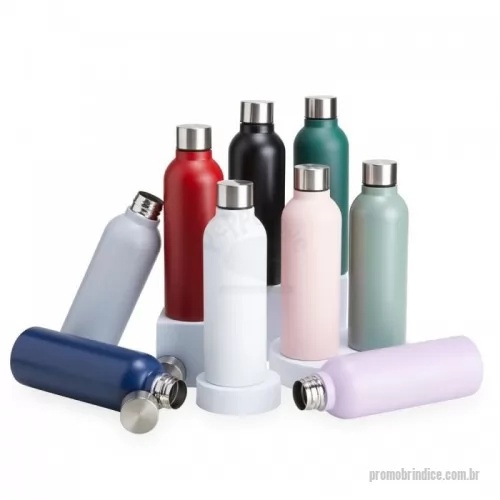 Garrafa térmica personalizada - Garrafa inox 800ml em inox com tampa rosqueável e acabamento fosco.
