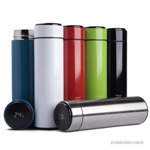 Garrafa térmica personalizada - Garrafa térmica Personalizada 14644 com sua logomarca. 20 anos ajudando a cotar Brindes Promocionais com várias empresas num único clique. Garrafa inox 450ml com parede dupla, infusor e display LED com termômetro digital na tampa para indicar a temperatura do líquido. Conserva temperatura quente ou fria.Garrafa inox 450ml com parede dupla, infusor e display LED com termômetro digital na tampa para indicar a temperatura do líquido. Conserva temperatura quente ou fria.Garrafa térmica Personalizada, 161382, General Brindes. Clique e Cote no Portal PromoBríndice!