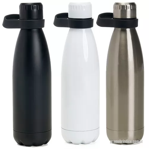 Garrafa térmica personalizada - Garrafa Squeeze Metal Térmico com Alça de Silicone