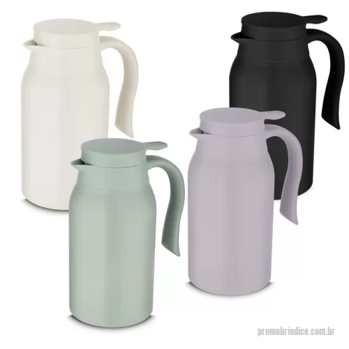 Garrafa térmica personalizada - Garrafa Térmica com parede dupla em aço inox, alça e tampa plástica com vedação em silicone, possui sistema corta-pingo.  ????? Preserva o líquido em temperatura quente em até 8 horas