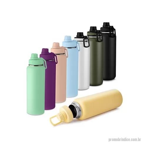 Garrafa térmica personalizada - Garrafa térmica em aço inox com parede dupla isolada a vácuo,alça plástica para transporte, bico rosqueável para fácil acesso, com capacidade de 1,2l.  Conserva líquidos : ??3 horas ??4 horas