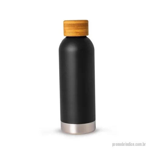 Garrafa térmica personalizada - Seja para bebidas quentes ou frias, nossa garrafa térmica de 510ml está aqui para manter a temperatura perfeita. Feita com aço inoxidável de parede dupla e isolamento a vácuo, ela traz um design sofisticado e um toque de sustentabilidade com a tampa de bambu, que ainda conta com vedação de silicone para evitar qualquer vazamento.