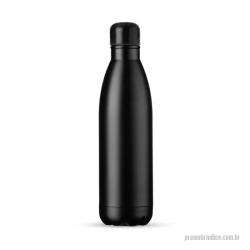 Garrafa térmica personalizada - Garrafa térmica de inox com acabamento fosco, capacidade de 500ml. Contém tampa de vedação rosqueável com detalhe externo em relevo.