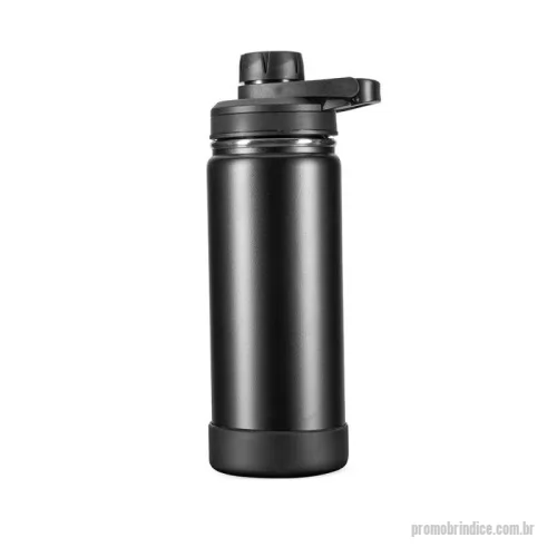 Garrafa térmica personalizada - Garrafa Térmica Inox 550ml com Alça e Protetor de Silicone Design moderno com máxima eficiência térmica. Esta garrafa térmica em inox de 550ml é perfeita para quem busca praticidade sem abrir mão do estilo. Sua estrutura com parede dupla e isolamento a vácuo garante a conservação da temperatura por mais tempo, seja para líquidos quentes ou frios.  A tampa plástica rosqueável conta com protetor de bocal higiênico e alça fixa para transporte fácil. Acompanha ainda um protetor de base em silicone removível, que oferece maior estabilidade e evita riscos em superfícies.  ???? Especificações Técnicas: Capacidade: 550 ml  Altura: 22,5 cm  Largura: 7,4 cm  Circunferência: 23,3 cm  Peso aproximado: 290 g  Diâmetro da base: 5,5 cm  Material: Aço inox com isolamento a vácuo  Tampa: Plástica rosqueável com protetor de bocal  Extras: Alça fixa e base de silicone removível