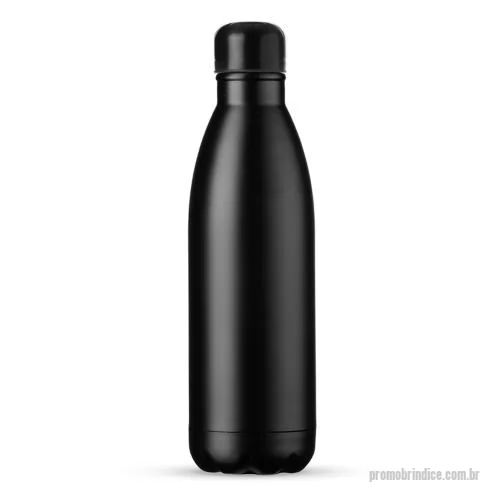Garrafa térmica personalizada - Garrafa térmica de inox com acabamento fosco, capacidade de 1 litro. Contém tampa de vedação rosqueável com detalhe externo em relevo. Altura :  32,5 cm Largura :  9 cm Circunferência :  28,3 cm