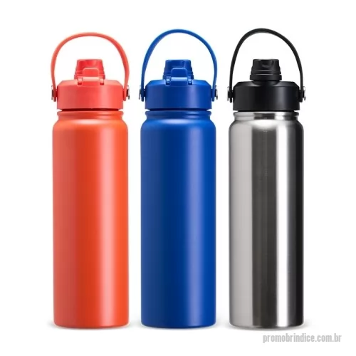 Garrafa térmica personalizada - Garrafa térmica Personalizada 19007 com sua logomarca. 20 anos ajudando a cotar Brindes Promocionais com várias empresas num único clique. Garrafa térmica em inox com pintura eletrostática e capacidade máxima de 800ml. Possui estrutura interna de parede dupla em inox 304 e vedação a vácuo que permite a manutenção de temperatura de líquidos por mais tempo. Possui tampa rosqueável feita em plástico com proteção para o bocal, bico flip, canudo interno removível e alça fixa maleável para transporte.  Altura: 28 cm Largura: 8,2 cm Circunferência: 25,1 cmGarrafa térmica em inox com pintura eletrostática e capacidade máxima de 800ml. Possui estrutura interna de parede dupla em inox 304 e vedação a vácuo que permite a manutenção de temperatura de líquidos por mais tempo. Possui tampa rosqueável feita em plástico com proteção para o bocal, bico flip, canudo interno removível e alça fixa maleável para transporte.  Altura: 28 cm Largura: 8,2 cm Circunferência: 25,1 cmGarrafa térmica Personalizada, 180002, Smart Gifts. Clique e Cote no Portal PromoBríndice!
