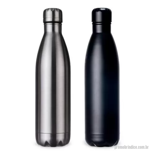 Garrafa térmica personalizada - Garrafa térmica de aço inox parede dupla, tampa em inox rosqueável e na cor da garrafa com capacidade para 780 ml.