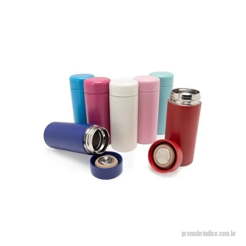 Garrafa térmica personalizada - Garrafa térmica 200ml feita em aço inoxidável com tampa rosqueável.
