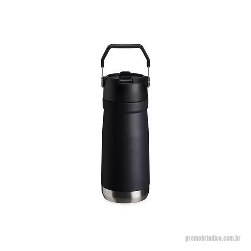 Garrafa térmica personalizada - Garrafa térmica de parede dupla em inox, capacidade de 600 ml. Tampa com alça de transporte, bico flip e canudo interno. Altura : 21 cm Largura : 8 cm Circunferência : 24,7 cm Peso aproximado g : 322