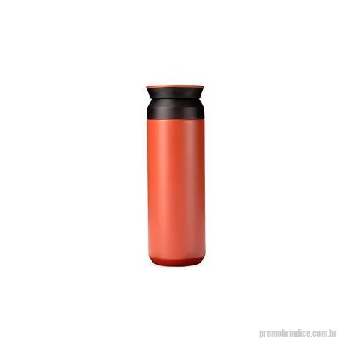 Garrafa térmica personalizada - Garrafa térmica com capacidade de até 470 ml feita em inox de parede dupla. Possui tampa rosqueável com vedação a vácuo e abertura dupla, proporcionando a conservação da temperatura de líquidos por mais tempo. Altura : 20,9 cm Largura : 6,8 cm Espess