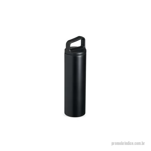 Garrafa térmica personalizada - Garrafa térmica com capacidade de 600 ml, tampa plástica rosqueável e alça acoplada. Altura : 25,7 cm Largura : 7 cm Circunferência : 22,2 cm Peso aproximado g : 311