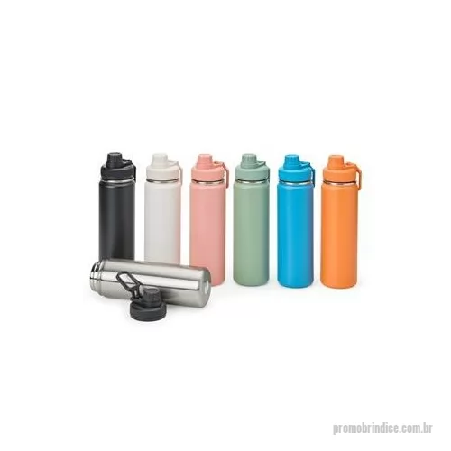 Garrafa térmica personalizada - Garrafa térmica inox com capacidade de até 750 ml. A pintura eletrostática garante uma cor duradoura e acabamento de maior qualidade. Sua parede dupla e isolamento à vácuo mantém o líquido conservado por mais tempo e permite o uso da garrafa sem a ne
