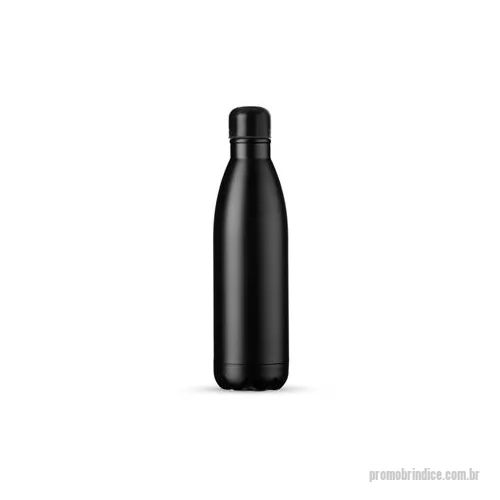 Garrafa térmica personalizada - Garrafa térmica de inox com acabamento fosco, capacidade de 500ml. Contém tampa de vedação rosqueável com detalhe externo em relevo. Altura: 26,4 cm Diâmetro: 7,1 cm Peso: 295 g
