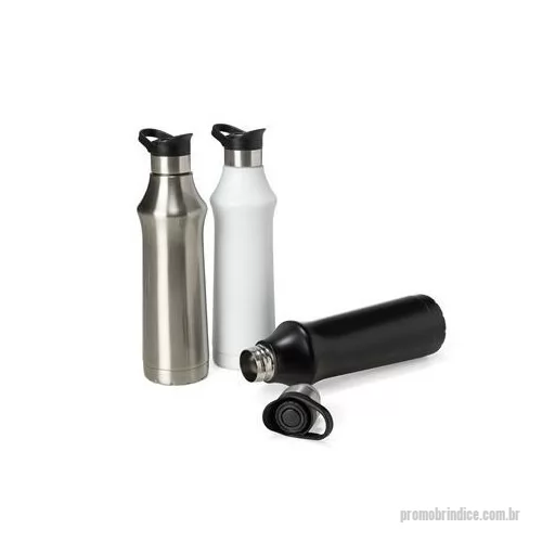 Garrafa térmica personalizada - Garrafa térmica 500ml em inox. Tampa plástica com alça para transporte e botão de acionamento basta um clique para abrir ou fechar .