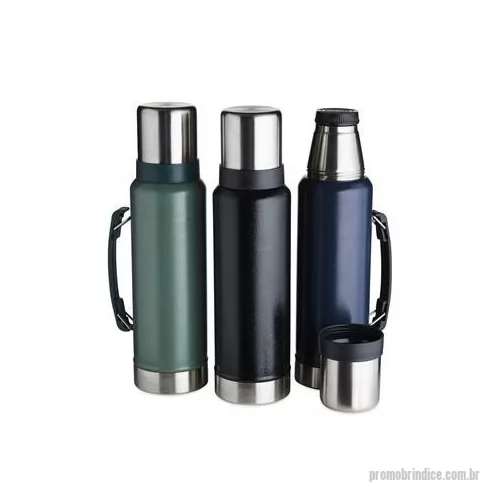 Garrafa térmica personalizada - Garrafa térmica de inox livre de BPA com capacidade de 1,4 litro. Contém alça para transporte e pintura texturizada. Altura : 36,2 cm Largura : 12 cm Circunferência : 30,5 cm Peso aproximado g : 823