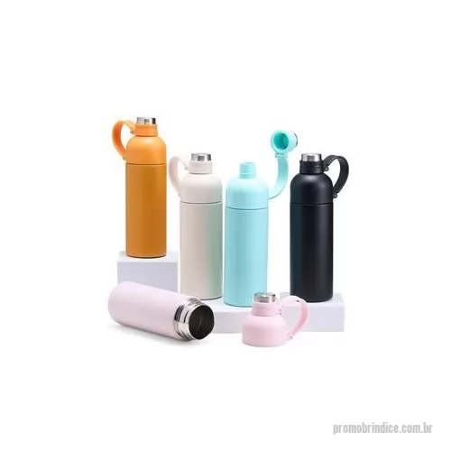 Garrafa térmica personalizada - Mantenha a bebida na temperatura ideal, seja ela quentinha ou bem gelada! Com excelente conservação, nossa Garrafa Térmica de 460 ml, produzida em aço inoxidável 304 e base antiderrapante para maior estabilidade em superfícies, possui um design super