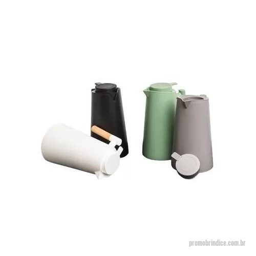 Garrafa térmica personalizada - Design retrô e conservação térmica excepcional são as características da nossa Garrafa Térmica de 1 litro. Feita em plástico com ampola de vidro e alça de madeira, ela possui uma alavanca que permite a liberação gradual da bebida, reduzindo respingos