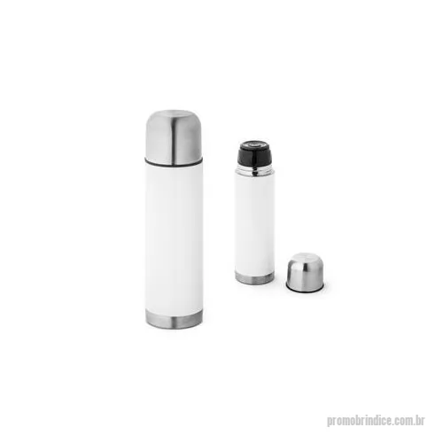 Garrafa térmica personalizada - Garrafa em aço inox com parede dupla, para sublimação. Tampa com sistema de vácuo. Capacidade até 500ml. Mantém as bebidas quentes por 12h e frias por 24h.