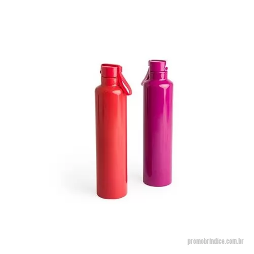 Garrafa térmica personalizada - Garrafa térmica de inox 900ml. Contém tampa rosqueável e alça colorida de silicone acoplada na tampa. Altura : 32 cm Largura : 7,6 cm Circunferência : 24 cm Peso aproximado g : 425