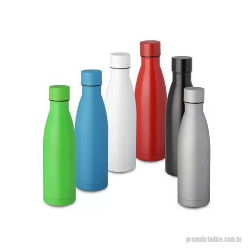Garrafa térmica personalizada - Garrafa térmica 500ml em inox com parede dupla. Altura : 25 cm Largura : 6,8 cm Circunferência : 22,1 cm Peso aproximado g : 255