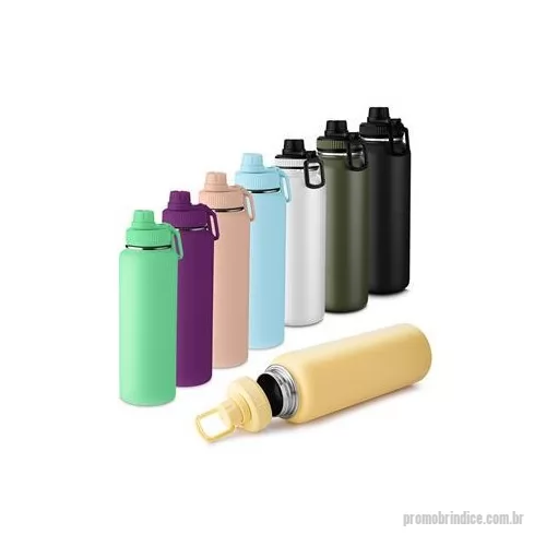 Garrafa térmica personalizada - Garrafa térmica em aço inox com parede dupla isolada a vácuo,alça plástica para transporte, bico rosqueável para fácil acesso, com capacidade de 1,2 litros. Dimensão Produto: 30xø9cm Peso do Produto: 0,492kg