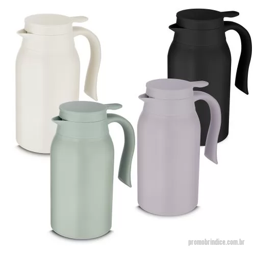 Garrafa térmica personalizada - Garrafa Térmica com parede dupla em aço inox, alça e tampa plástica com vedação em silicone, possui sistema corta-pingo. Dimensão Produto: 21,5xø10,5cm Peso do Produto: 0,389kg