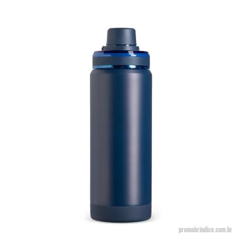 Garrafa térmica personalizada - Garrafa térmica em inox 304 com capacidade máxima de até 600ml. Estrutura de parede dupla e vedação a vácuo. Tampa rosqueável em plástico com protetor de bocal e alça para transporte.