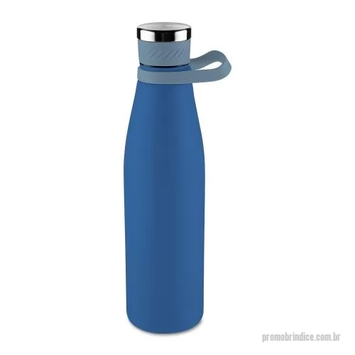 Garrafa térmica personalizada - Garrafa térmica em inox com pintura eletrostática capacidade máxima de 750ml. Parede dupla e vedação a vácuo. Tampa rosqueável em inox com revestimento em silicone.